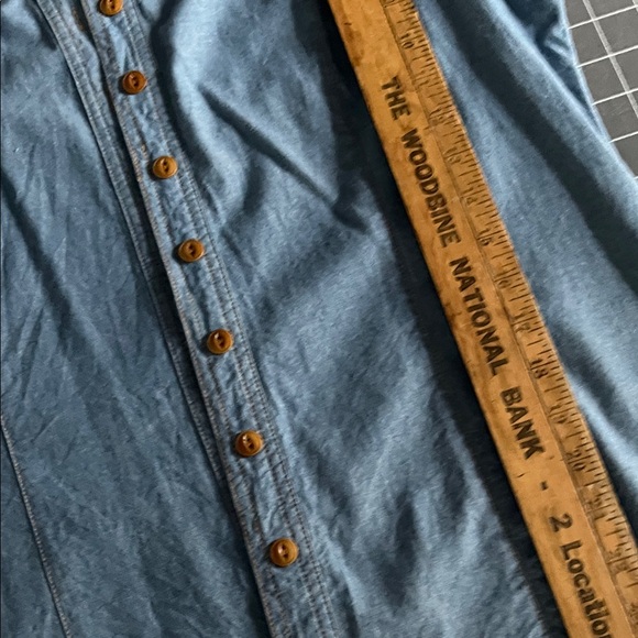 Sundance Light Blue Ruffle Collar Button-Up Blouse - Picture 4 of 7